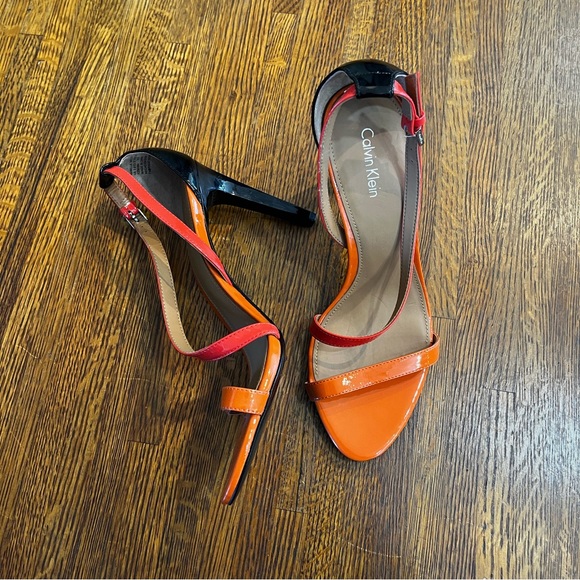 🧡Calvin Klein Narella Orange Patent Stilettos - Picture 2 of 12